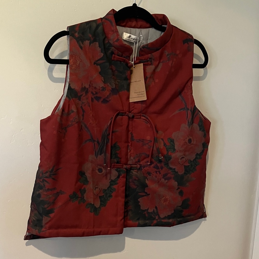Floral Red Women's Vest
